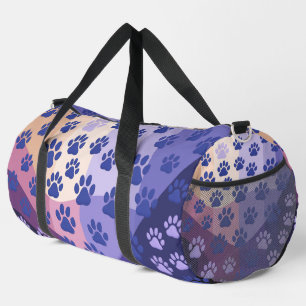 Bolso De Deporte Grande Clásico estampado de pata negra en blanco