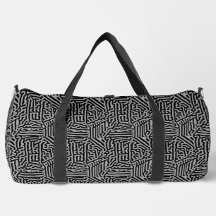 Bolso De Deporte Grande Clásico Gris y Negro Moderno