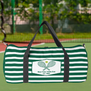 Bolso De Deporte Grande Club de Campo de Tenis a Rayas Verdes Personalizad
