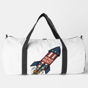 Bolso De Deporte Grande Cohete Patriota Diseño de Fuegos Artificiales Vint