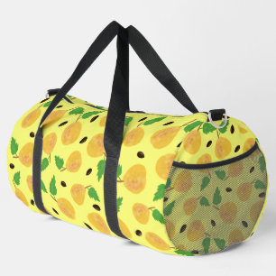 Bolso De Deporte Grande Colección Peras Doradas Amarillo Brillante