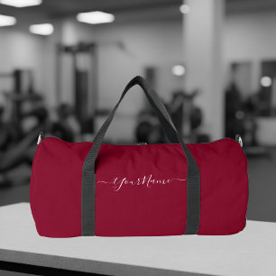 Bolso De Deporte Grande color burdeos-elegante letra