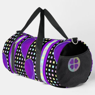Bolso De Deporte Grande colores pastel y corazones morados golpeando