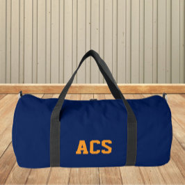 Bolso De Deporte Grande Colores y letras escolares de azul marino y naranj