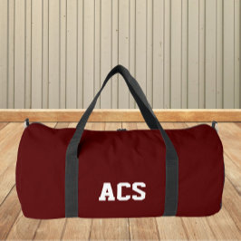 Bolso De Deporte Grande Colores y letras escolares granate y blanco