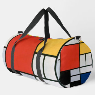 Bolso De Deporte Grande Composición Mondrial Negro Rojo Amarillo
