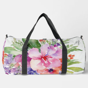 Bolso De Deporte Grande Comprimido floral acuático grande