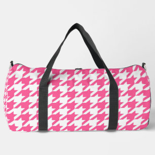 Bolso De Deporte Grande Comprobación de la galga rosa y blanca