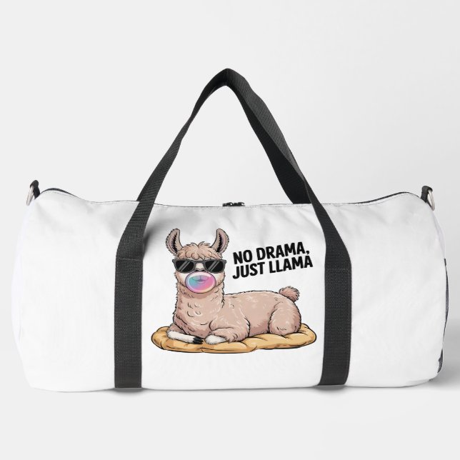 Bolso De Deporte Grande Cool Llama No Drama Attitude (Anverso)