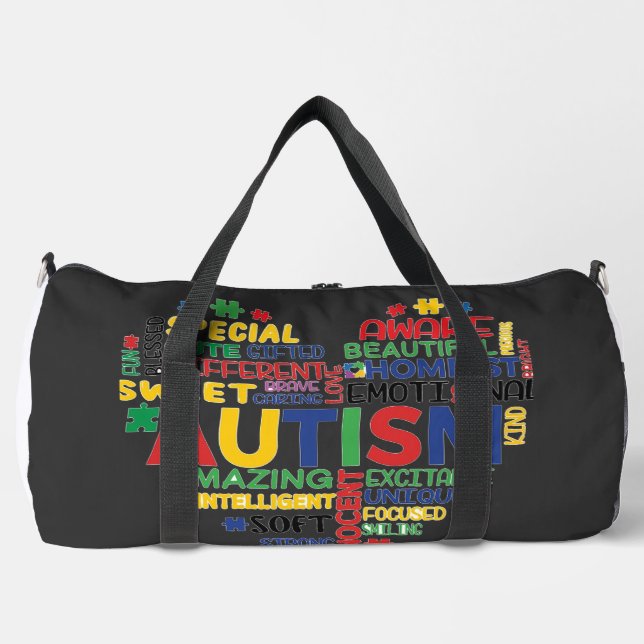 Bolso De Deporte Grande  corazon autismo (Anverso)