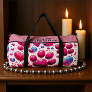 Bolso De Deporte Grande Corazón Brillante Burbuja Patrón Viaje Monograma 