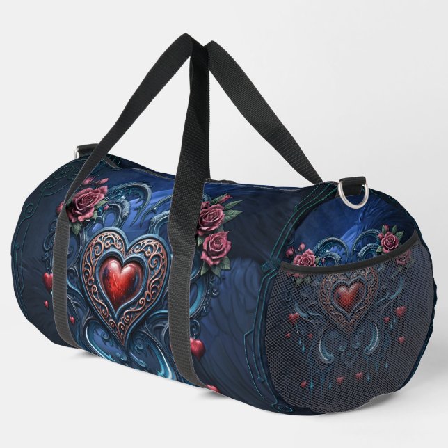 Bolso De Deporte Grande Corazón gótico de diseño artístico (Esquina derecha)