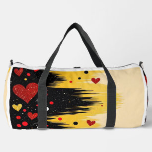 Bolso De Deporte Grande Corazones de Amor Abstracto Pincelada