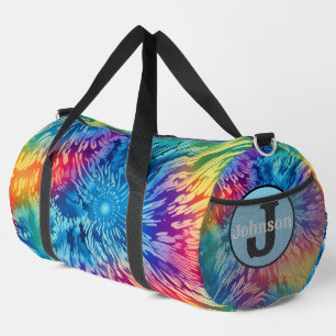 Bolso De Deporte Grande Corbata de arcoíris radiante Monograma personaliza