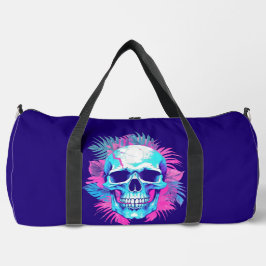Bolso De Deporte Grande Cráneo Floral al Estilo Vaporwave