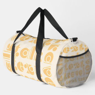 Bolso De Deporte Grande Crema de viaje de texto de llamadas