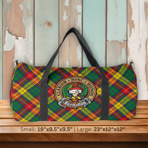 Bolso De Deporte Grande Crest del Clan Buchanan sobre tartán