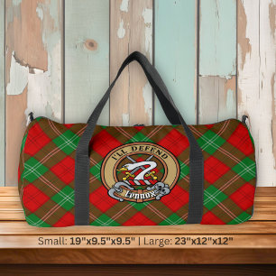 Bolso De Deporte Grande Crest del Clan Lennox sobre Tartán