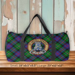 Bolso De Deporte Grande Crest del Clan Malcolm sobre Tartán
