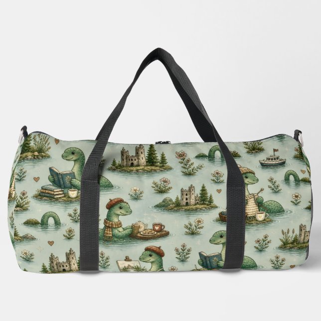 Bolso De Deporte Grande Criptídeos Acogedores Nessie Monstruo del Lago Nes (Anverso)