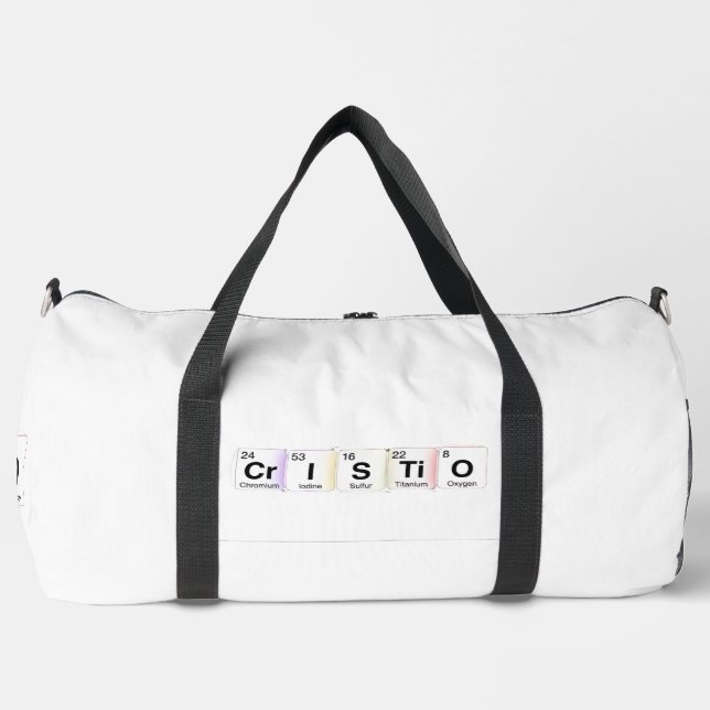 Bolso De Deporte Grande Cristo Elementos Químicos (Anverso)