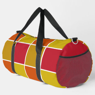Bolso De Deporte Grande Cuadrados rojo, amarillo, oro y Naranja