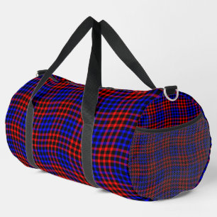 Bolso De Deporte Grande Cuadros Escoceses Rojos y Azules Patrón Sin Costur