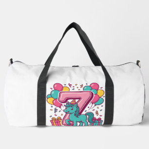 Bolso De Deporte Grande Cumpleaños 7 del Caballo Diseño de Vector de Cute 