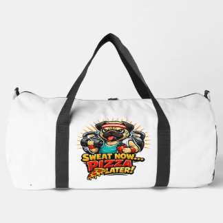 Bolso De Deporte Grande Cute Workout Dog T-Shirt for Fitness & Pizza Lover