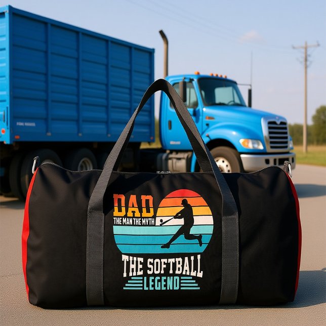 Bolso De Deporte Grande Dad Softball Legend Retro Sunset (Subido por el creador)