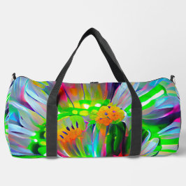 Bolso De Deporte Grande Daisies abstractos neones con colores vivos