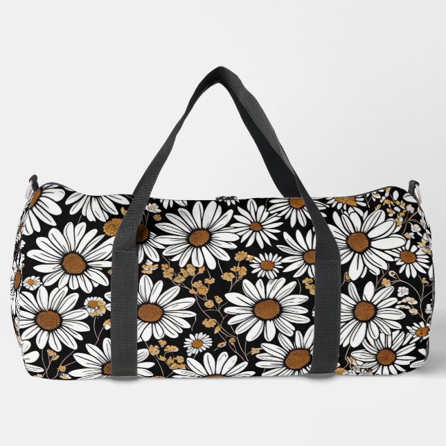 Bolso De Deporte Grande Daisies Floral (Anverso)