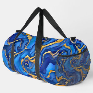 Bolso De Deporte Grande Danza Real Riqueza Azul Real Oro Fluyente Abstract