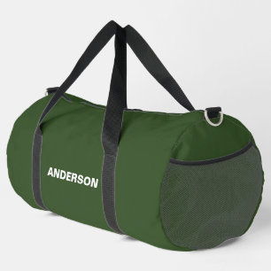 Bolso De Deporte Grande Dark Moss Color sólido verde Nombre personalizado