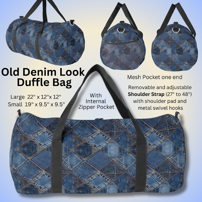Bolso De Deporte Grande Denim Squares viejos jeans (Subido por el creador)