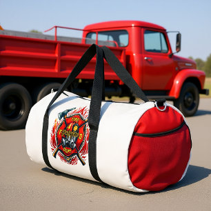Bolso De Deporte Grande Departamento de Bomberos Emblema de Hachas