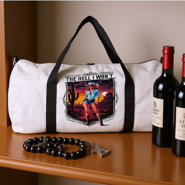 Bolso De Deporte Grande Desert Cowgirl and the Tall Cactus (Subido por el creador)