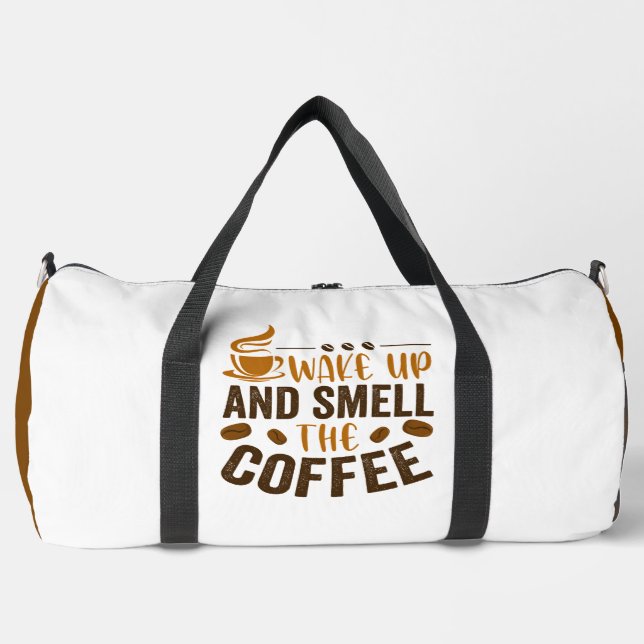 Bolso De Deporte Grande Despertar y Oler el Café (Anverso)