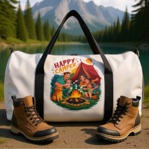 Bolso De Deporte Grande Día de diversión familiar feliz campista