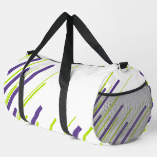 Bolso De Deporte Grande Diagonales en verde limón y púrpura