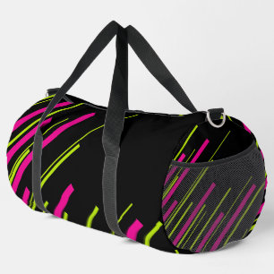 Bolso De Deporte Grande Diagonarios en verde limón, rosa caliente y negro
