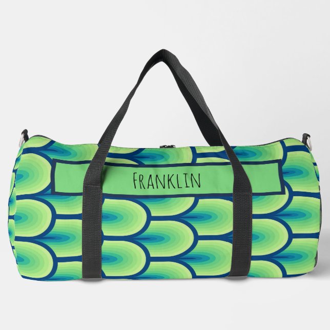 Bolso De Deporte Grande Dibujo abstracto I Nombre personalizado (Anverso)