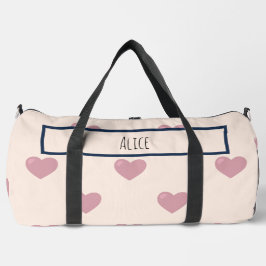 Bolso De Deporte Grande Dibujo cardíaco I Nombre personalizado