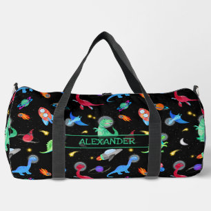 Bolso De Deporte Grande Dinosaurios Astronautas Acuarela En El Espacio Neg