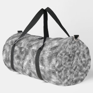 Bolso De Deporte Grande Disco Ball Tema Faux Silver