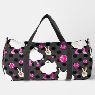 Bolso De Deporte Grande disco halloween fantasma africano rosa