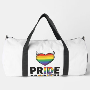Bolso De Deporte Grande Diseño de camiseta de corazón con cuernos del mes 