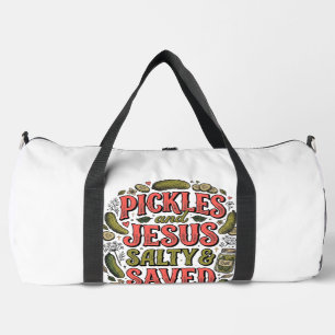 Bolso De Deporte Grande Diseño de camiseta vintage Pickles y Jesús Salty S
