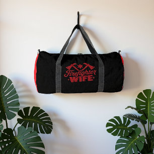 Bolso De Deporte Grande Diseño de estrellas con hachas Esposa de bombero