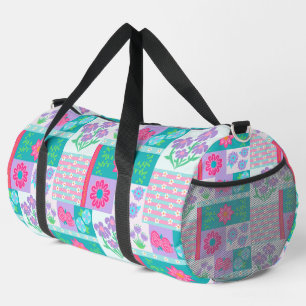 Bolso De Deporte Grande Diseño de flores vibrantes en flor